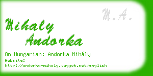 mihaly andorka business card